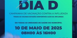 O Município de Guaíra, por meio da Secretaria Municipal de Saúde, realizará no sábado, 10 de maio de 2025, a campanha de vacinação contra a Influenza.