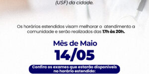 QUARTA-FEIRA TEM HORÁRIO ESTENDIDO NAS UBS

O Município de Guaíra, por meio da Secretaria Municipal de Saúde, reforça para a população guairense que n