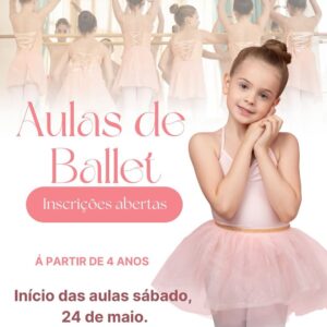 As inscrições para as aulas de balé estão abertas!
Uma oportunidade linda para nossas crianças se expressarem por meio da dança! 

 As aulas acontece
