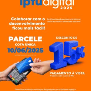 IPTU 2025: Contribuinte pode parcelar cota única no cartão de crédito e ainda obter desconto

O Município de Guaíra oferece aos contribuintes uma alte