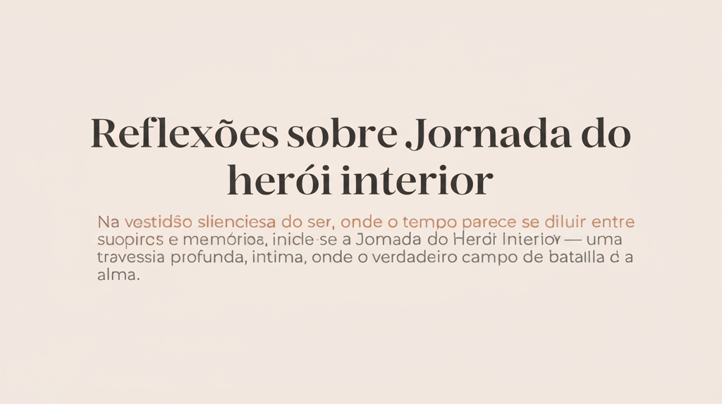 Descubra a Jornada do Herói Interior, um caminho de coragem, perdão e transformação para a cura emocional e o amor próprio.