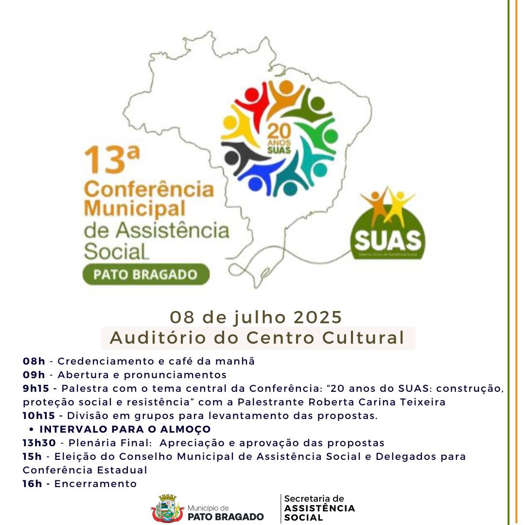 13ª Conferência de Assistência Social acontece em Pato Bragado