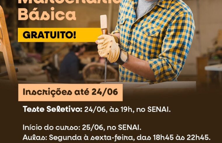 Curso gratuito de marcenaria em Marechal Rondon tem 14 vagas