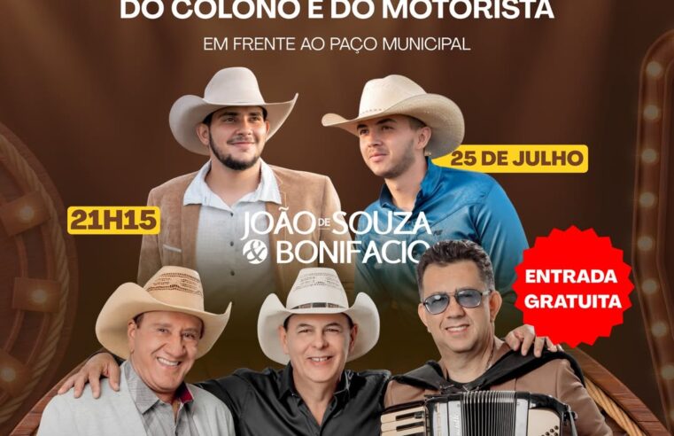 Dia do Colono e Motorista em Itaipulândia: shows e homenagens no dia 25