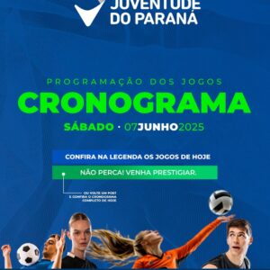 JOJUPS 2025 | Confira os jogos de Hoje – Sábado (7)

Hoje, sábado (7) tem muito jogo em Guaíra nos Jogos da Juventude do Paraná – Fase Regional, em Gu