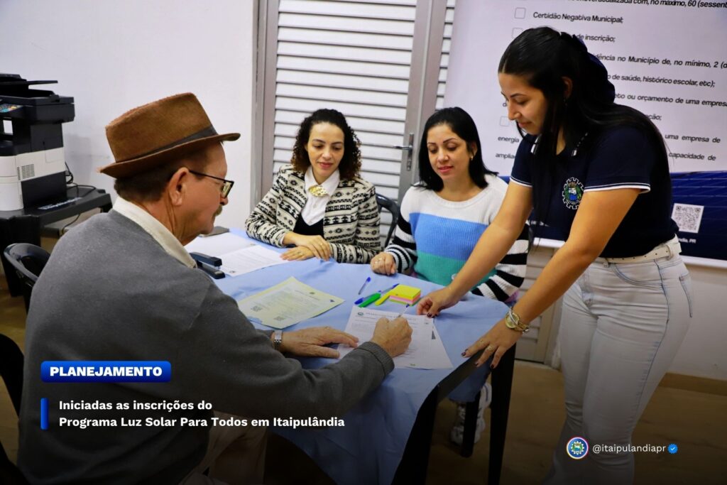 #ENERGIARENOVÁVEL  Iniciadas as inscrições do Programa Luz Solar Para Todos em Itaipulândia

Na manhã desta segunda-feira (09), a equipe da Secretaria