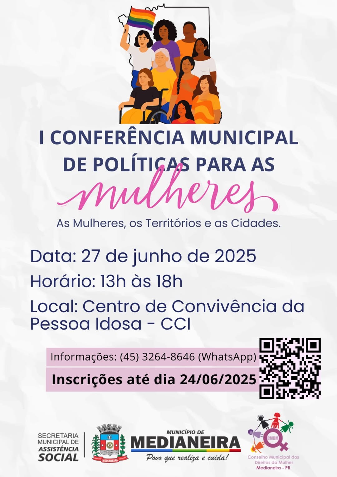 Medianeira promove 1ª Conferência de Políticas para Mulheres em 27 de junho