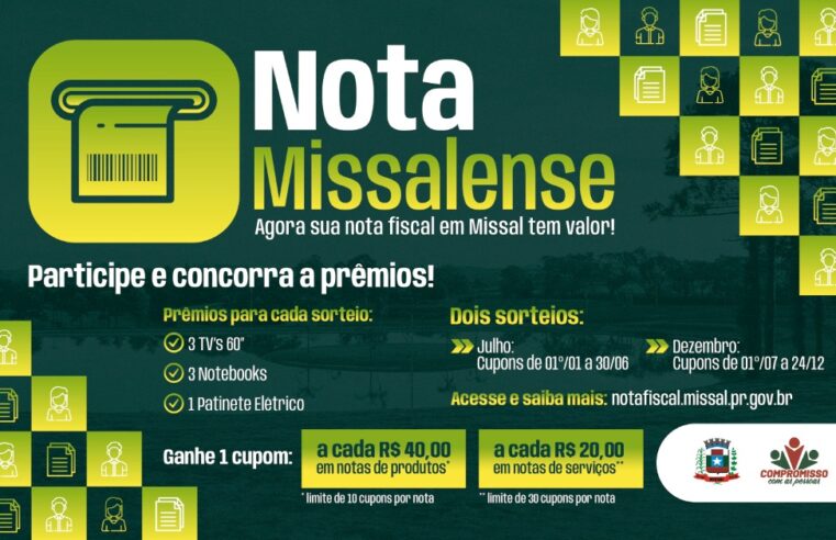 Nota Missalense 2025: prazo para cadastrar notas fiscais encerra dia 30 de junho