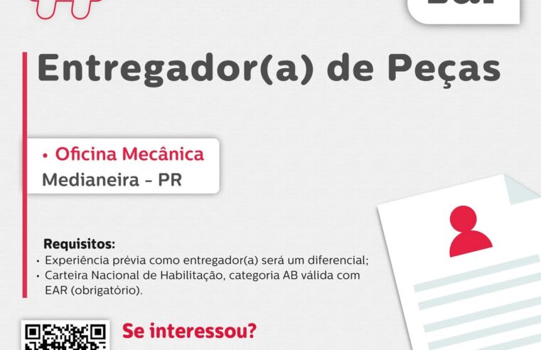 Vaga em Medianeira: Entregador(a) de Peças na Lar Cooperativa