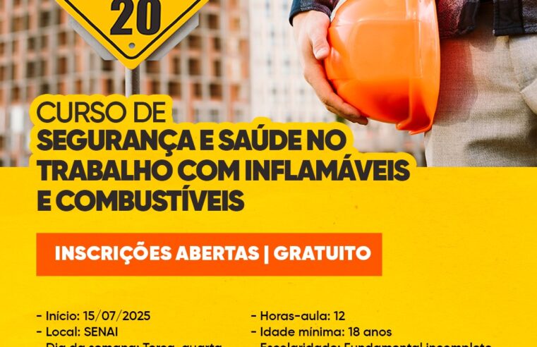 Curso gratuito de NR-20 em Marechal Rondon com 12h de capacitação