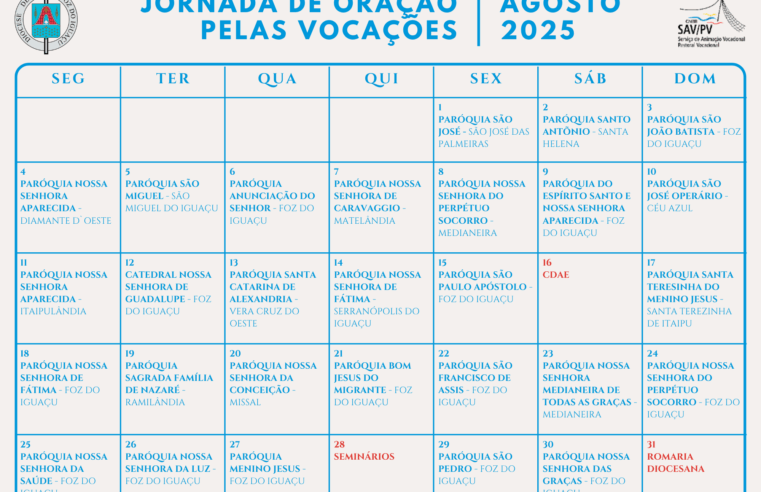 Jornada Regional de Oração pelas Vocações movimenta paróquias da Diocese de Foz
