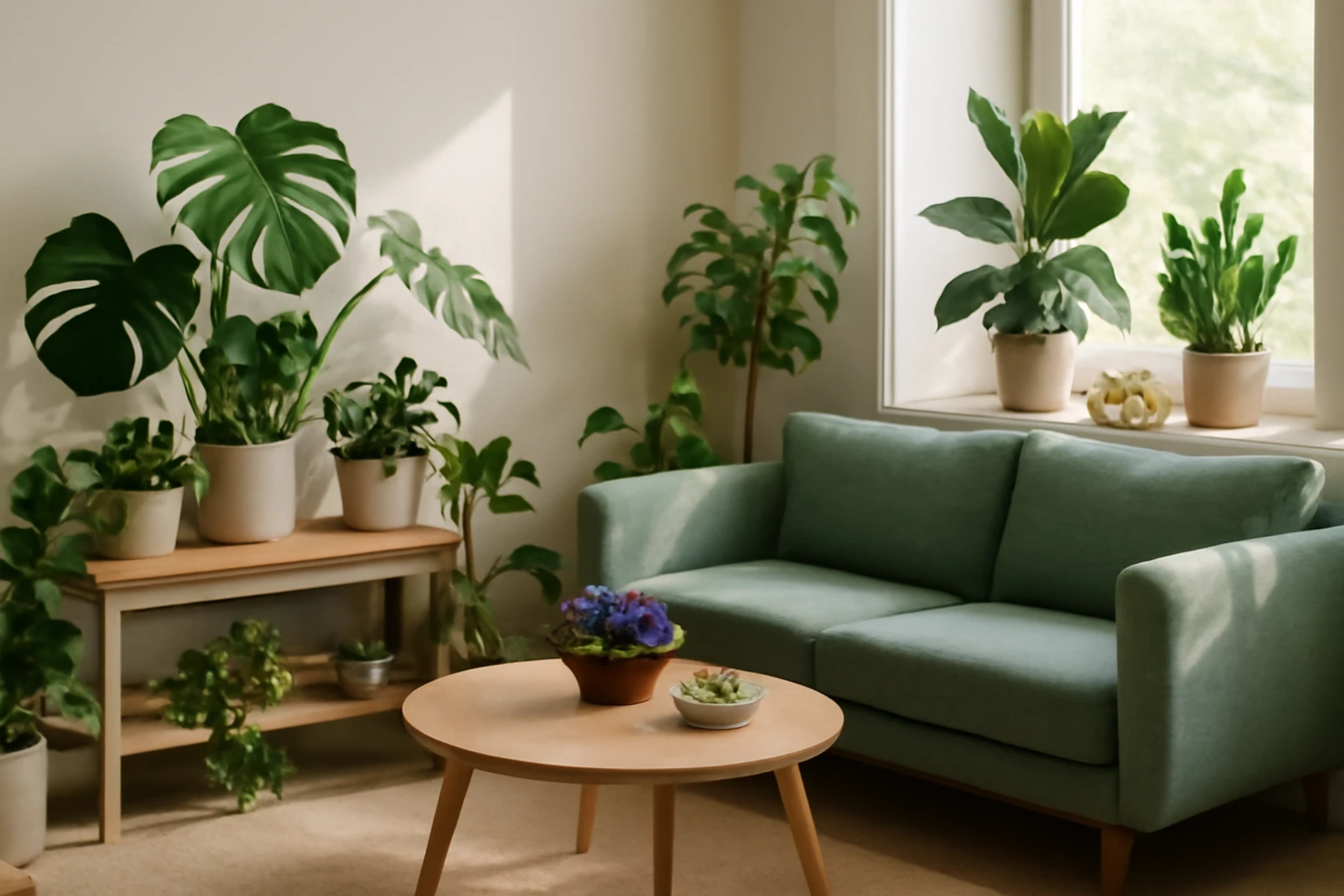 Uma sala de estar moderna e aconchegante