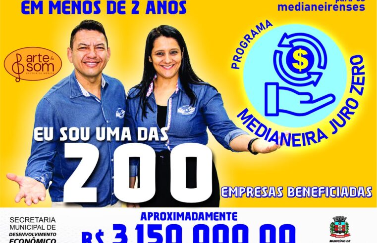 Programa Medianeira Juro Zero já beneficiou 200 empresas locais