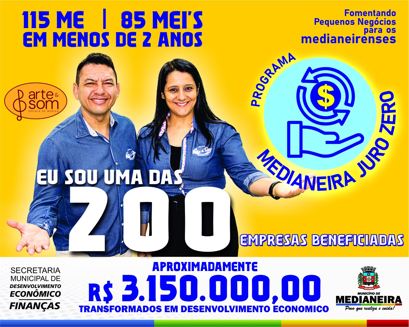 Programa Medianeira Juro Zero já beneficiou 200 empresas locais