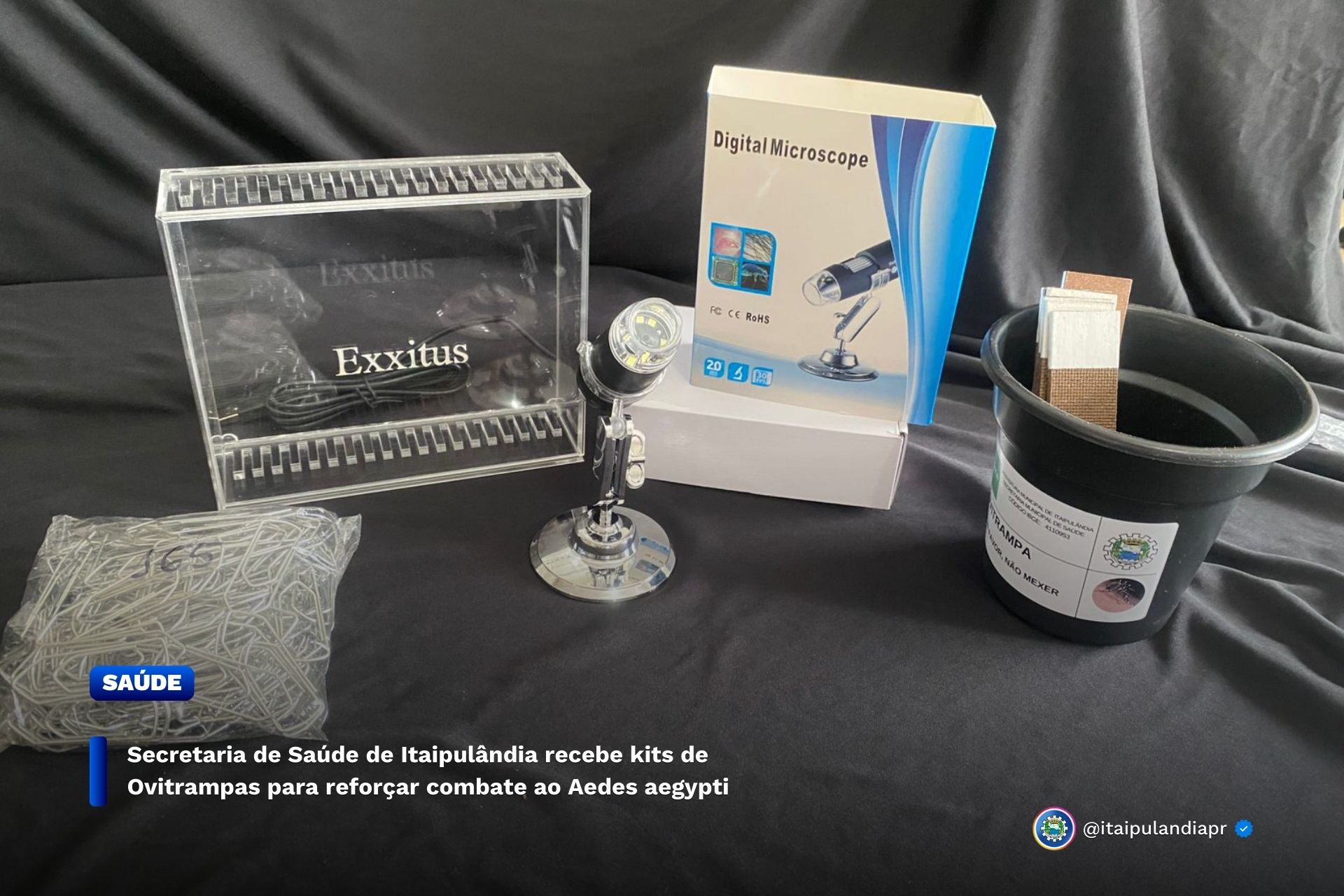 Itaipulândia recebe kits de Ovitrampas para reforçar combate ao Aedes aegypti