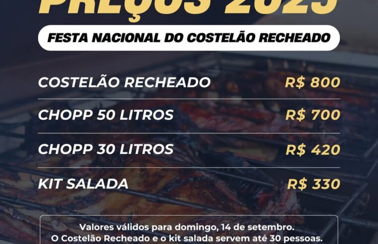 33ª Festa Nacional do Costelão Recheado acontece dia 14/9 em Mercedes