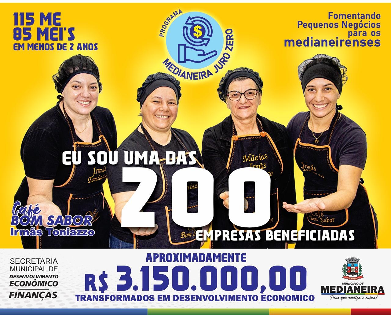 Programa Medianeira Juro Zero já beneficiou 200 empresas locais
