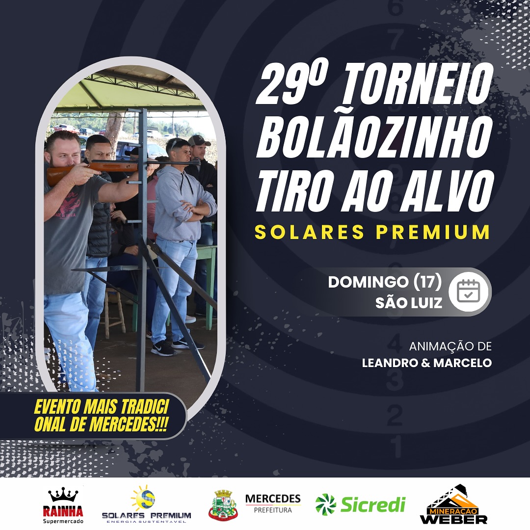 Mercedes promove 29º Torneio de Bolãozinho de Mesa e Tiro ao Alvo Solares Premium neste domingo