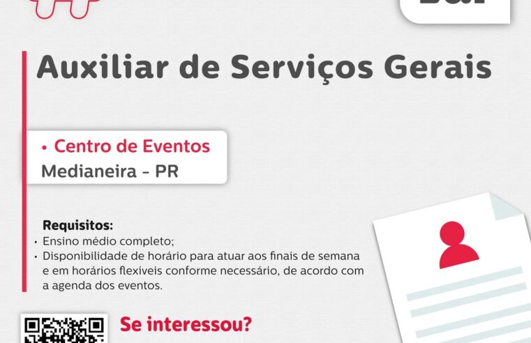 Lar Cooperativa abre vaga para Auxiliar de Serviços Gerais em Medianeira