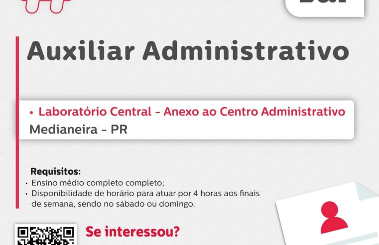 Lar Cooperativa abre vaga para Auxiliar Administrativo em Medianeira