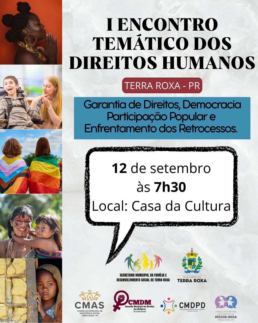 1º Encontro Temático dos Direitos Humanos em Terra Roxa acontece dia 12 de setembro