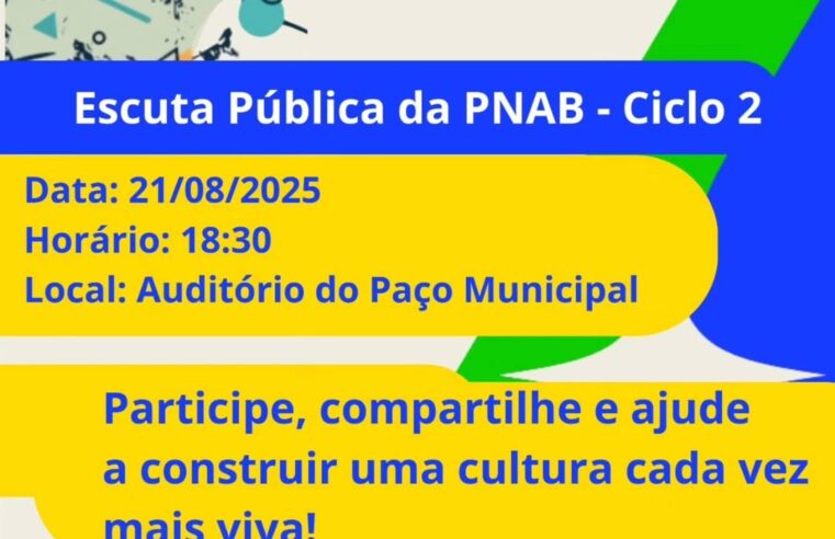 Santa Terezinha terá Escuta Pública da PNAB em 21 de agosto