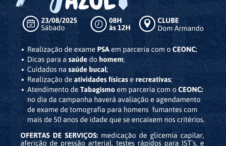 Agosto Azul em Dom Armando terá exames e atendimentos no sábado