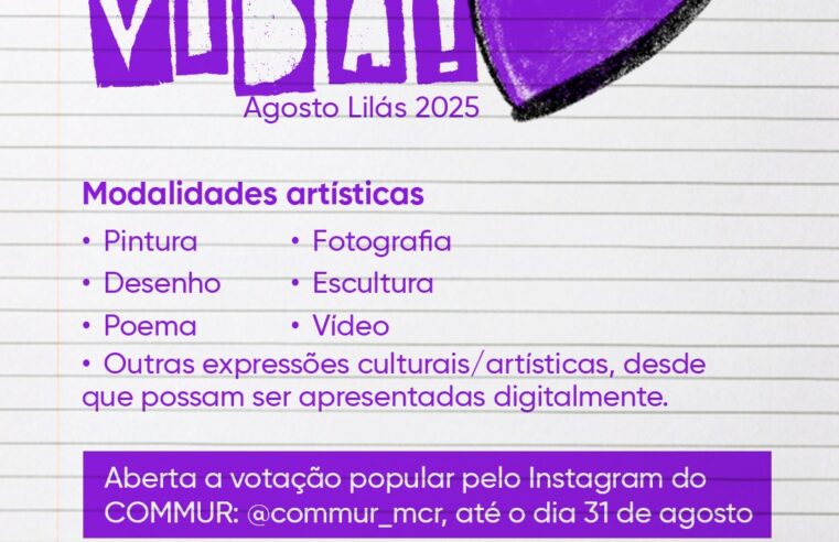 Votação aberta no Concurso Arte Pela Vida – Agosto Lilás 2025