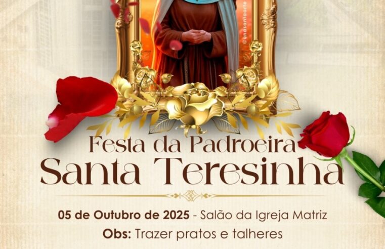 Almoço Festivo em honra a Santa Teresinha do Menino Jesus acontece em 5 de outubro