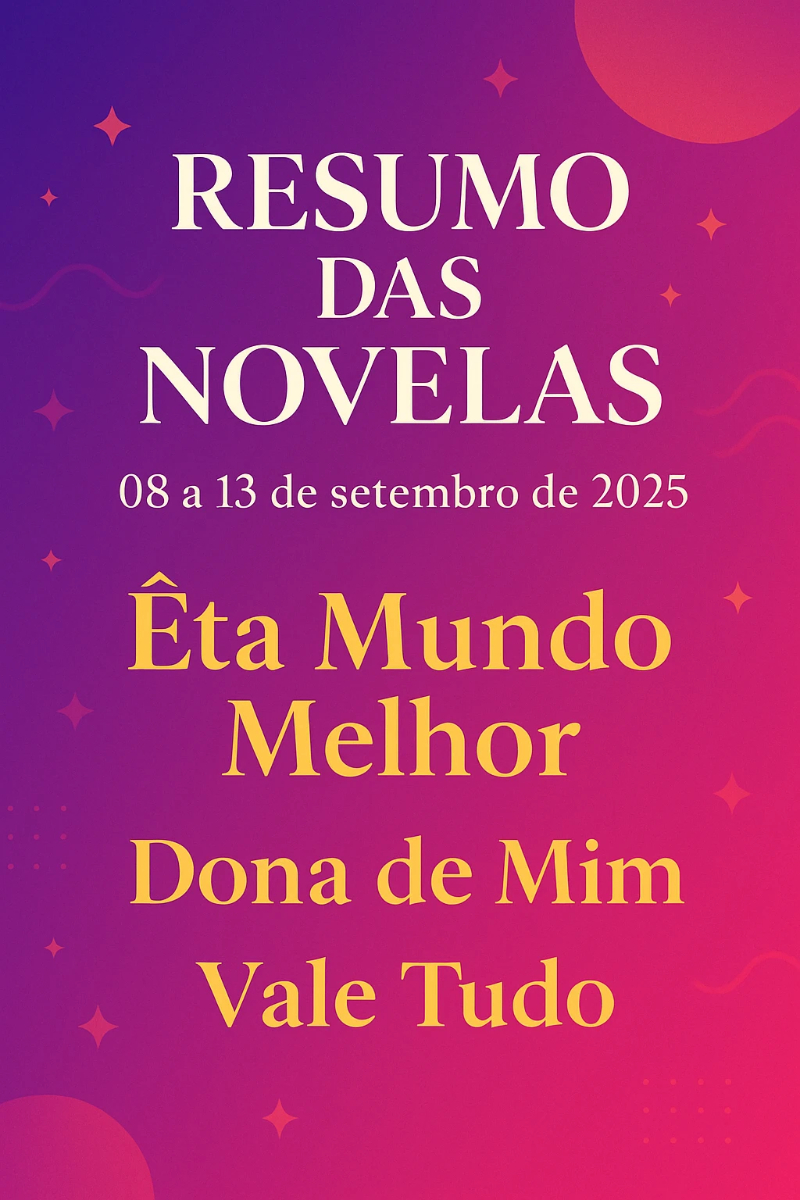 Resumo das Novelas da Globo: 08 a 13 de setembro de 2025