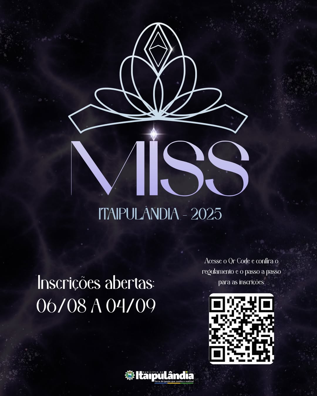 Miss Itaipulândia 2025: inscrições abertas até 4 de setembro