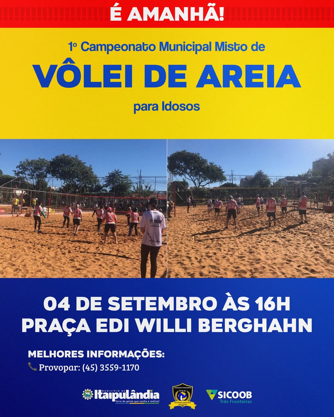 Itaipulândia promove 1º Campeonato de Vôlei de Praia para Idosos