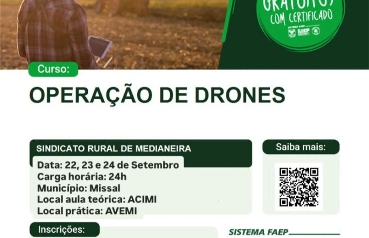 Missal recebe curso gratuito de Operação de Drones com certificado