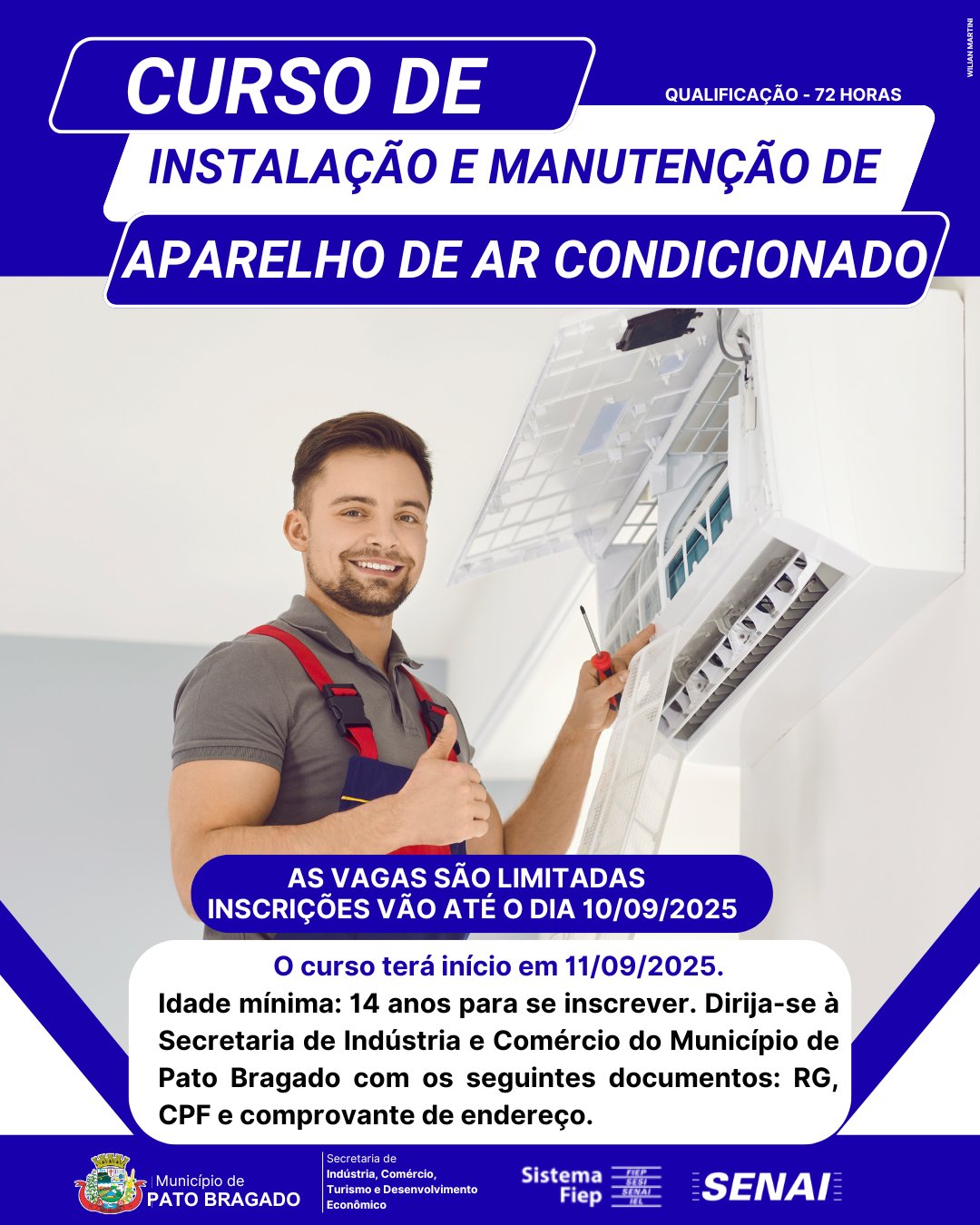 Cursos gratuitos em Pato Bragado: inscrições abertas até 10 de setembro