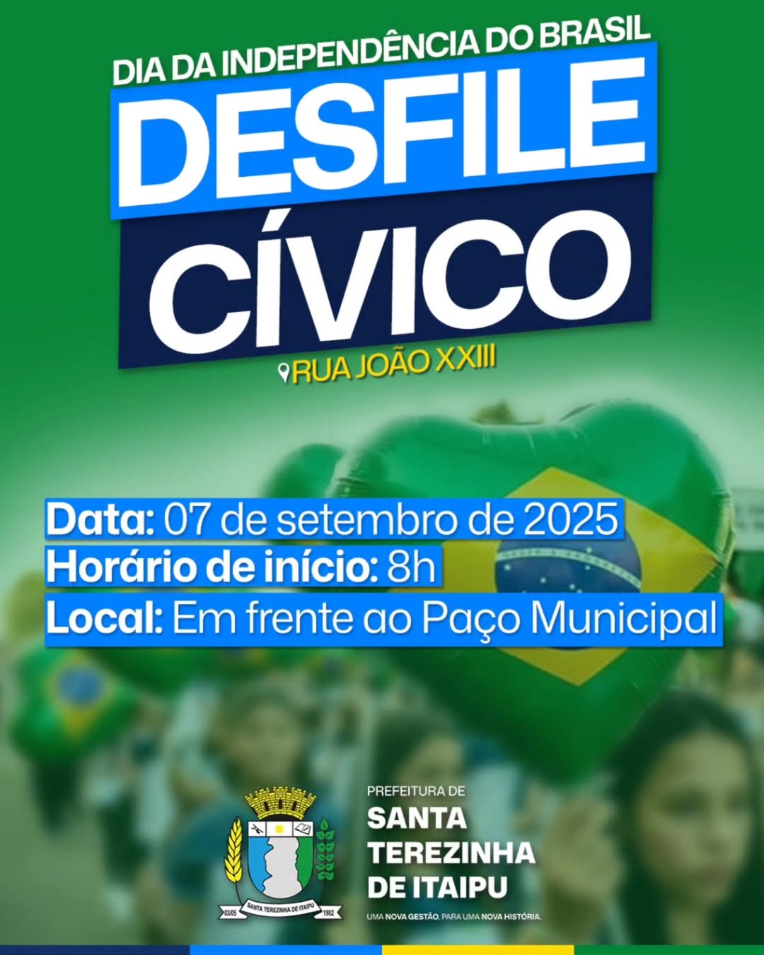 Santa Terezinha de Itaipu celebra o Dia da Independência com desfile cívico