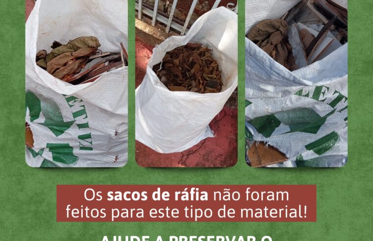 Secretaria de Meio Ambiente alerta sobre uso correto das bolsas de ráfia