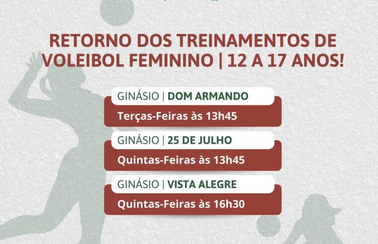 Treinamentos de Voleibol Feminino voltam em Missal