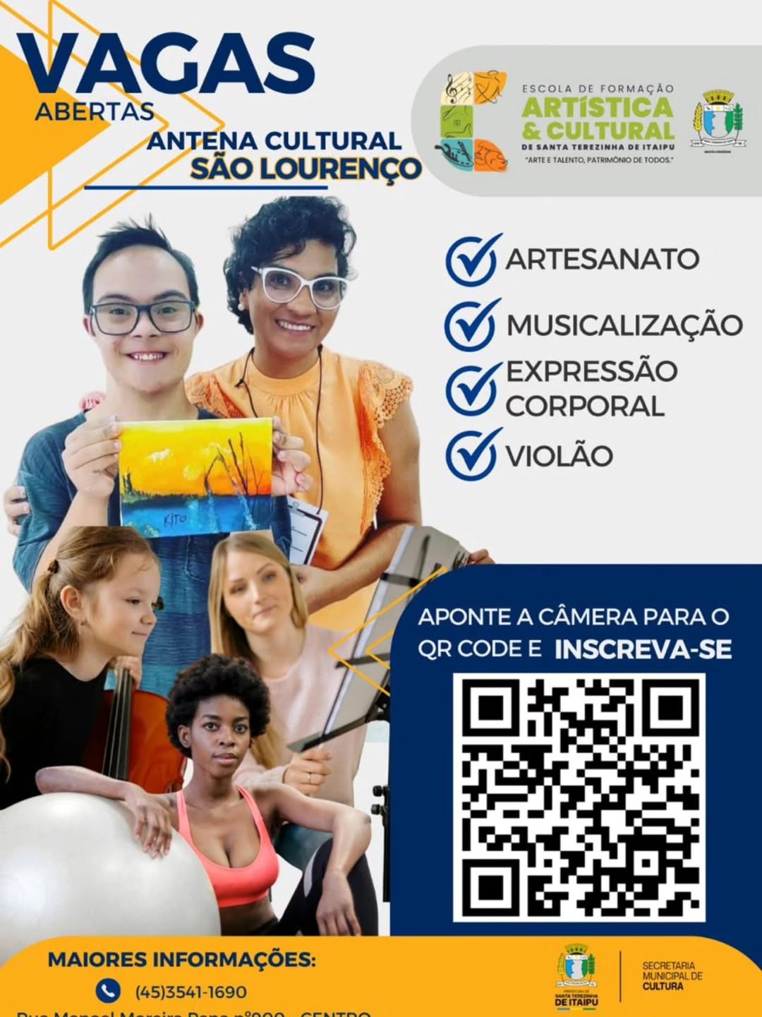 Cursos da Antena Cultural São Lourenço em Santa Terezinha de Itaipu