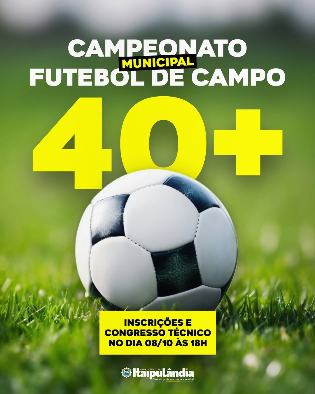 Campeonato Municipal de Futebol de Campo 40+ abre inscrições