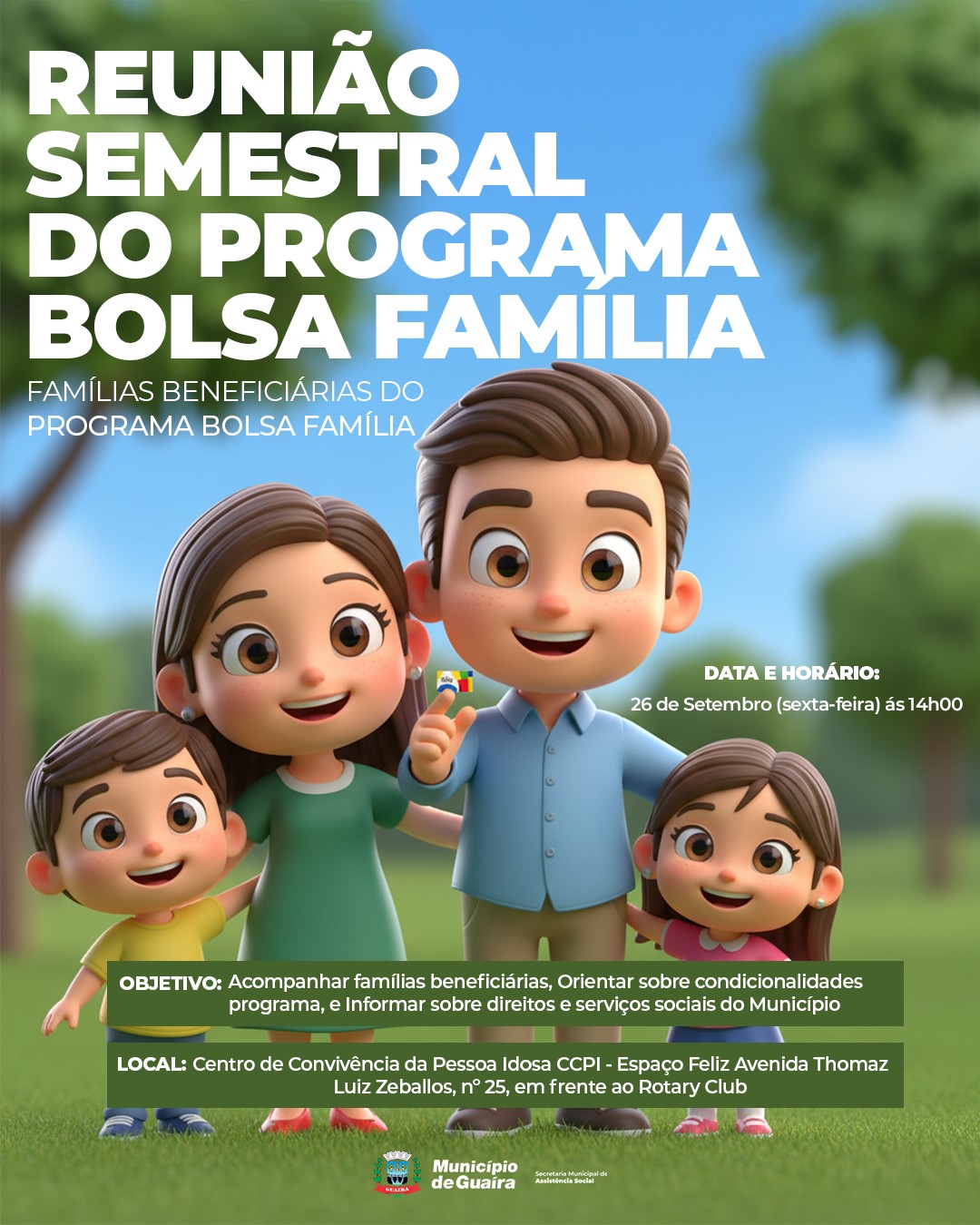 Guaíra realiza reunião do Bolsa Família em 26/09