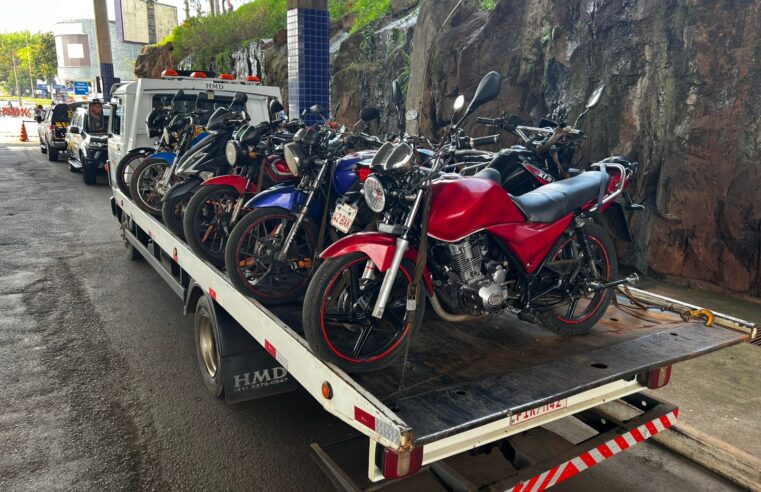 Fiscalização de motocicletas em Foz do Iguaçu – 55 apreensões