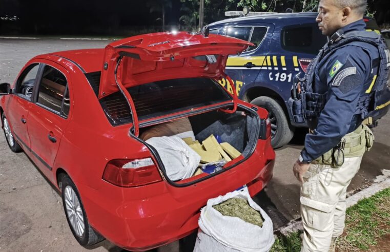 PRF apreende 80 kg de maconha em Santa Terezinha de Itaipu