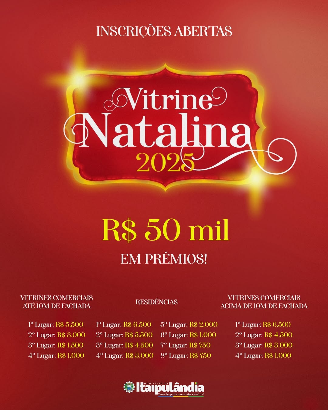 Vitrine Natalina 2025 promete encantar Itaipulândia com criatividade e luzes