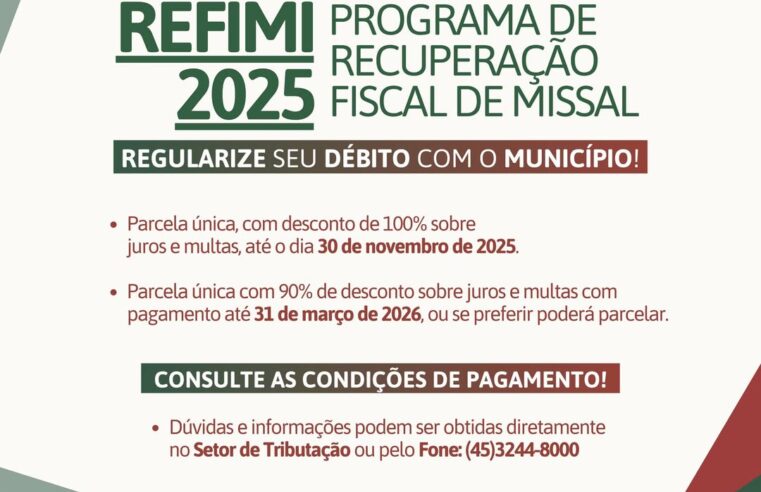 REFIMI 2025 Missal: programa oferece até 100% de desconto