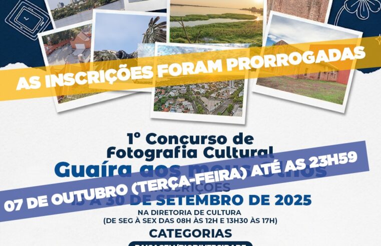 Concurso de Fotografia em Guaíra tem inscrições prorrogadas até 7/10