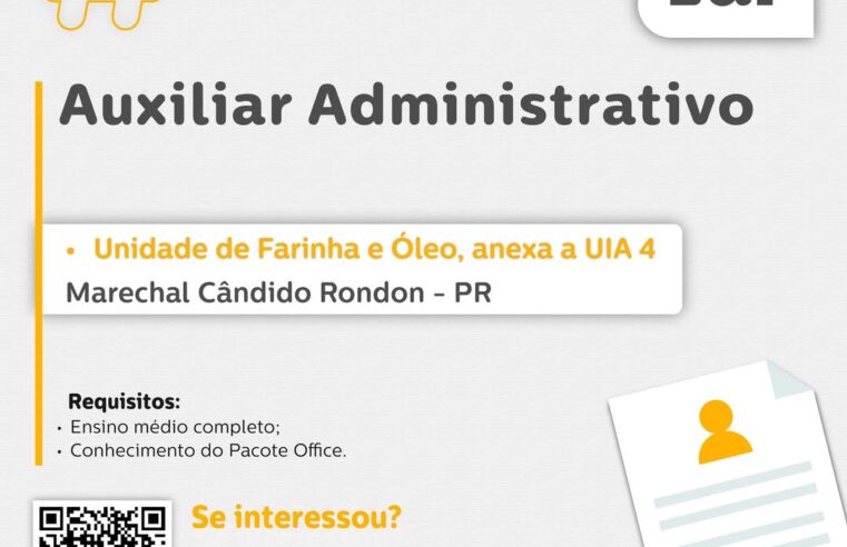 Vaga de Auxiliar Administrativo em Marechal Cândido Rondon