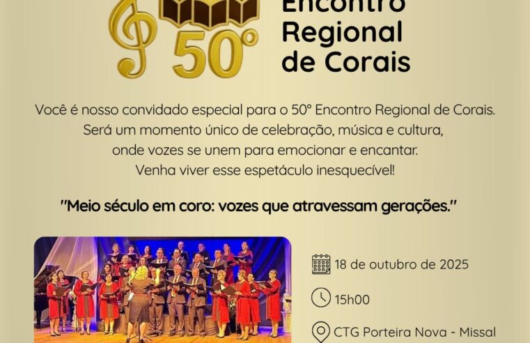Missal recebe o 50º Encontro de Corais em outubro