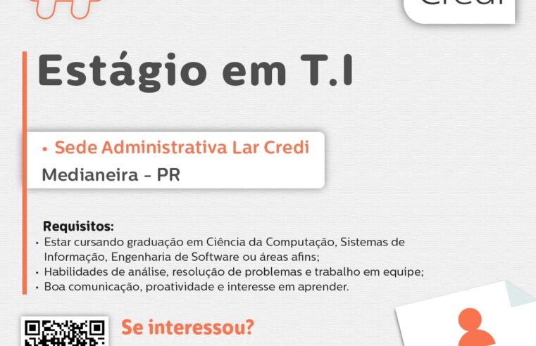 Vaga para Estágio em T.I em Medianeira PR