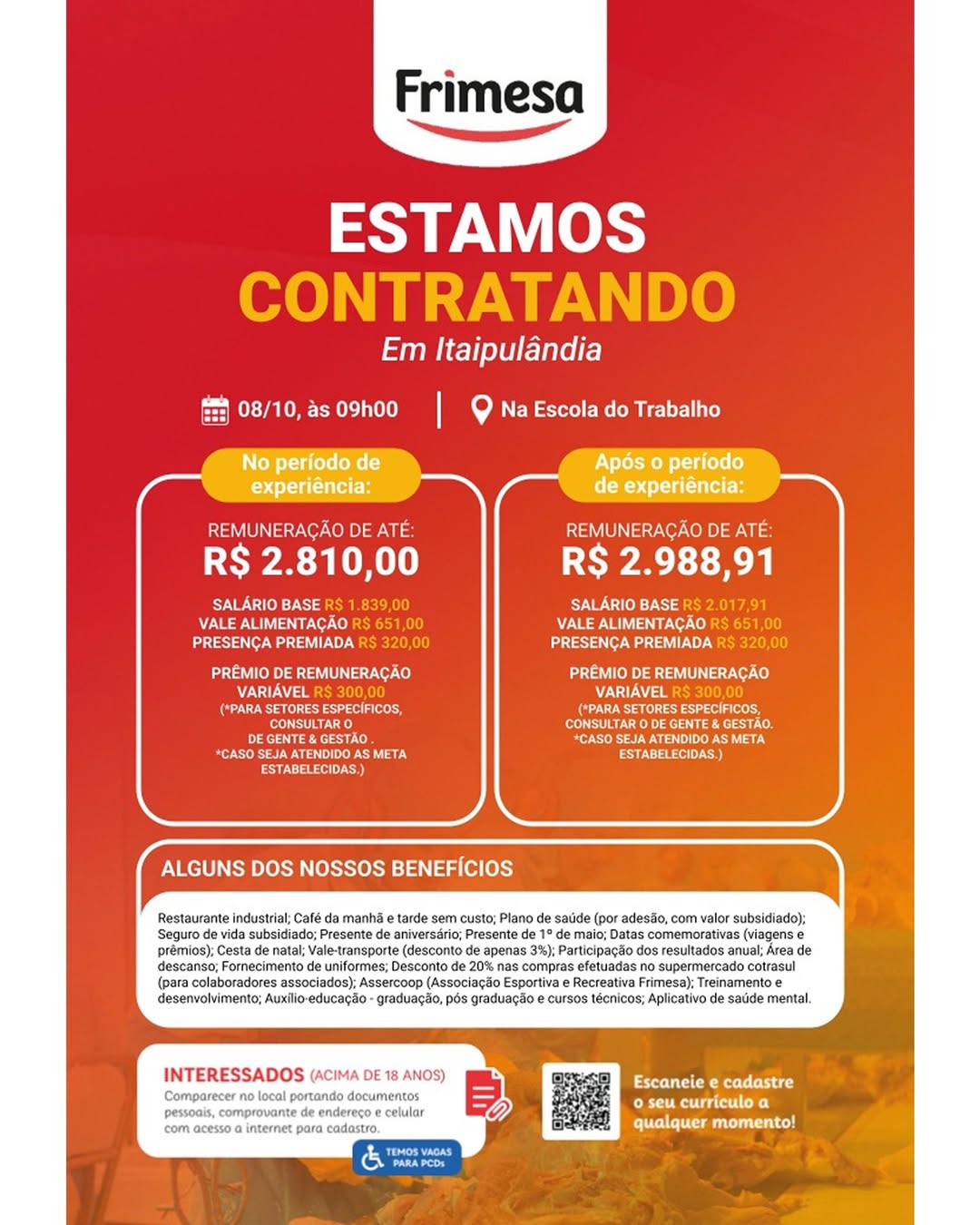 Vagas de emprego na Frimesa Medianeira com entrevistas em Itaipulândia