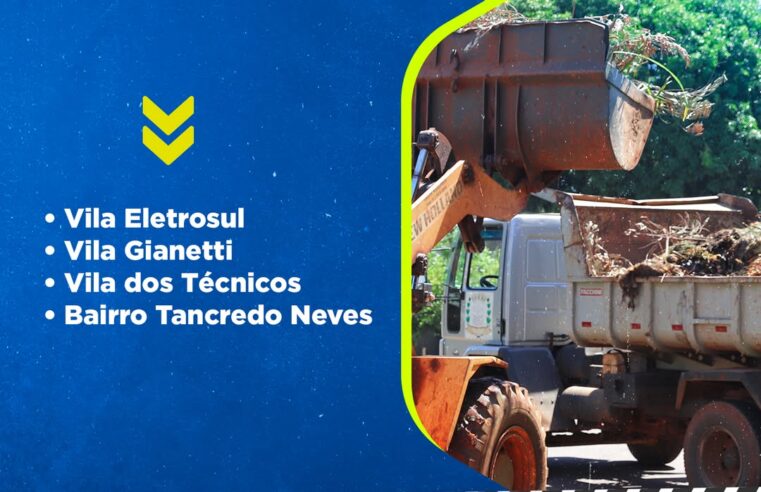 Rodízio de limpeza urbana em Guaíra segue entre 13 e 16 de outubro